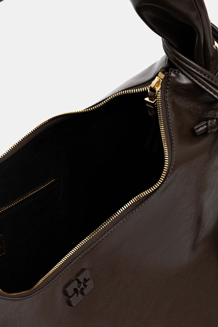 GANNI torba Hobo XXL Crinkle Oleatex A6846 brązowy