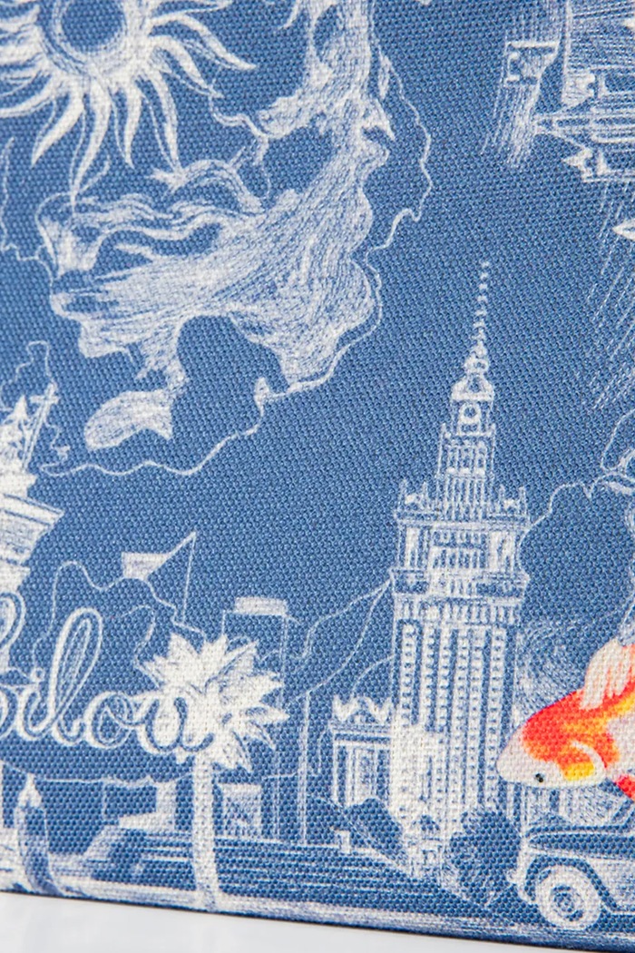 Torbica Lilou SHOP/MED/CANVAS/BLUE pisana