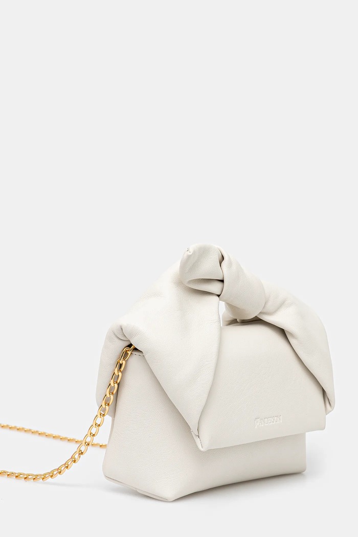 JW Anderson leather handbag Bow Small Twister HB0698.LA0355 white SS25
