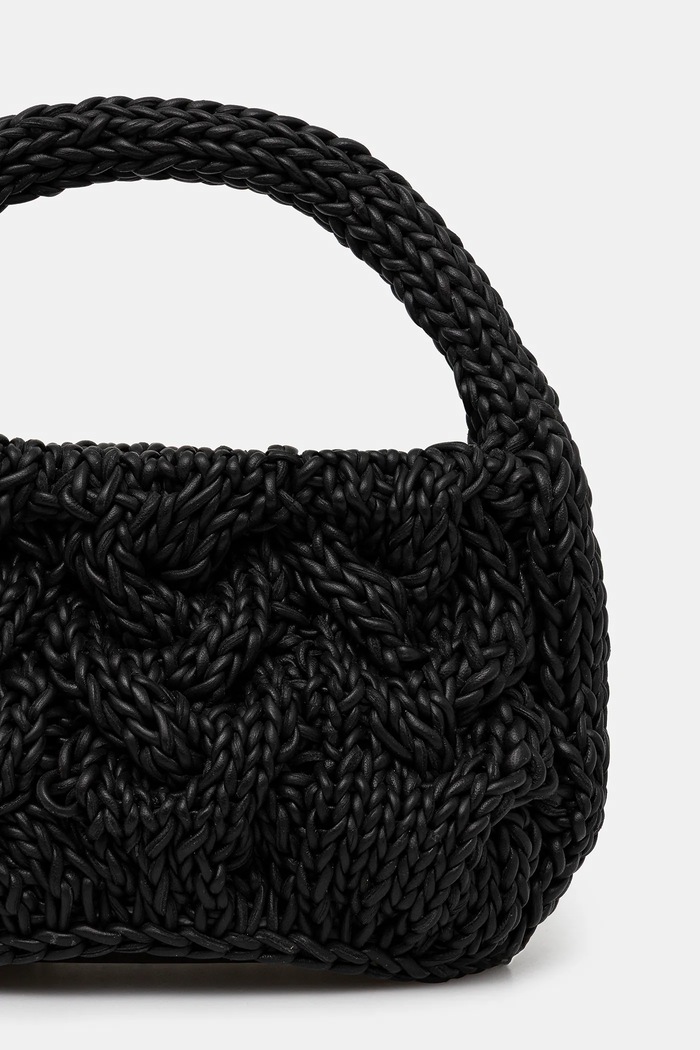 Аксессуары Кожаная сумочка JW Anderson Small Cable Knit HB0712.LA0365 чёрный