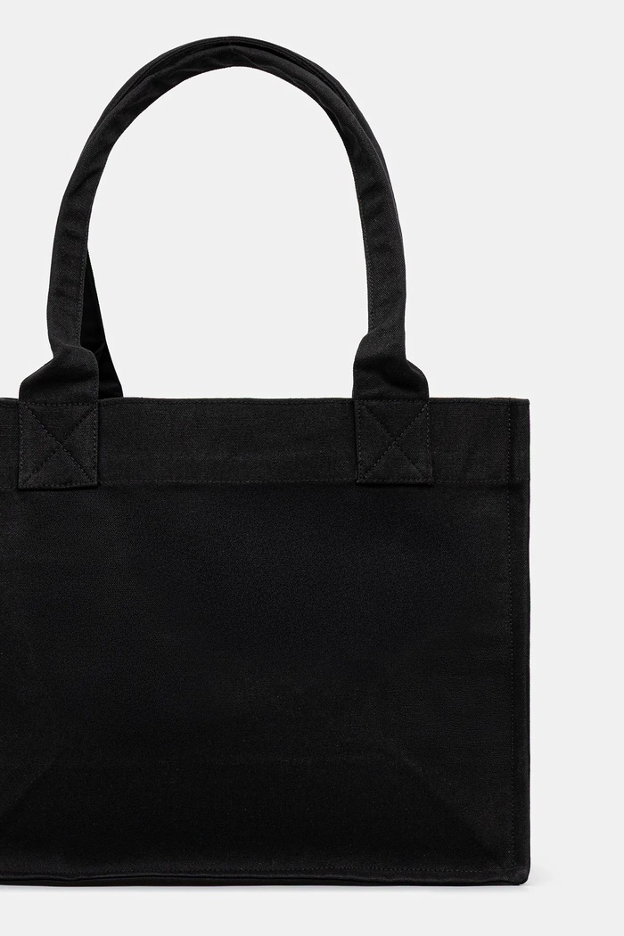 Akcesoria GANNI torebka bawełniana Large Easy Shopper Contrasted Logo A6647 czarny