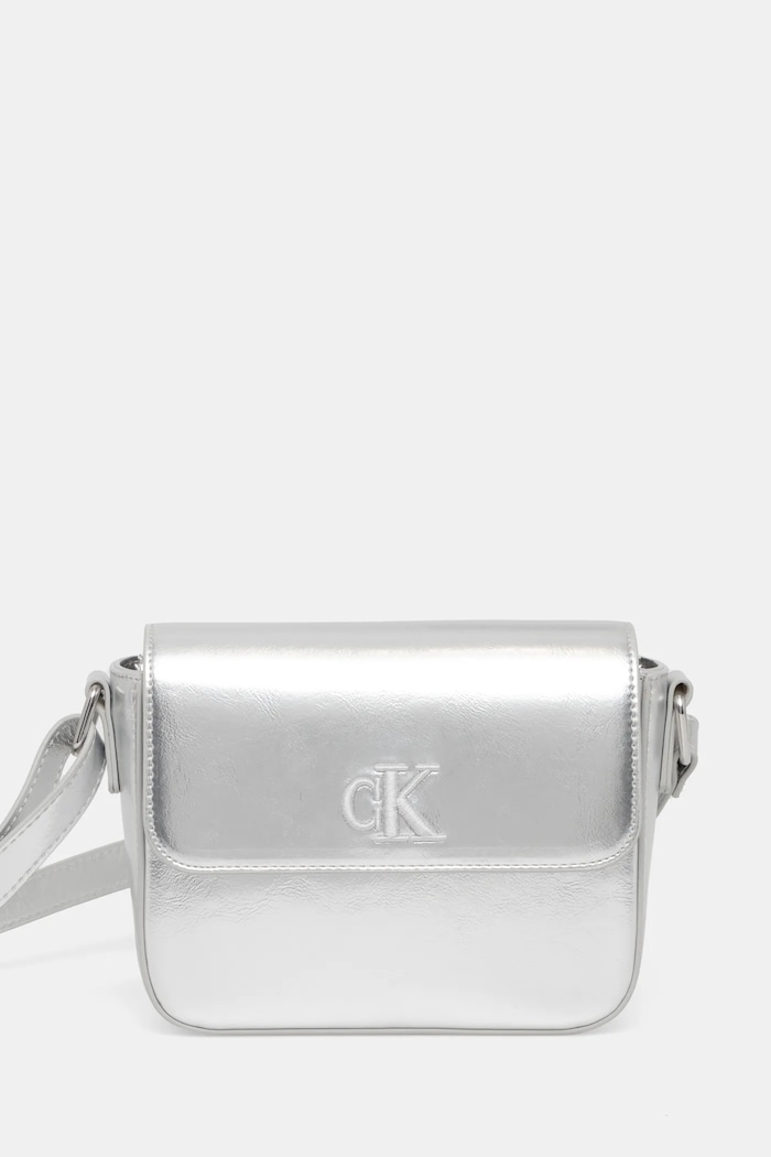 Παιδική τσάντα Calvin Klein Jeans απομίμηση λείου δέρματος ασημί IU0IU00688.G.PPYA