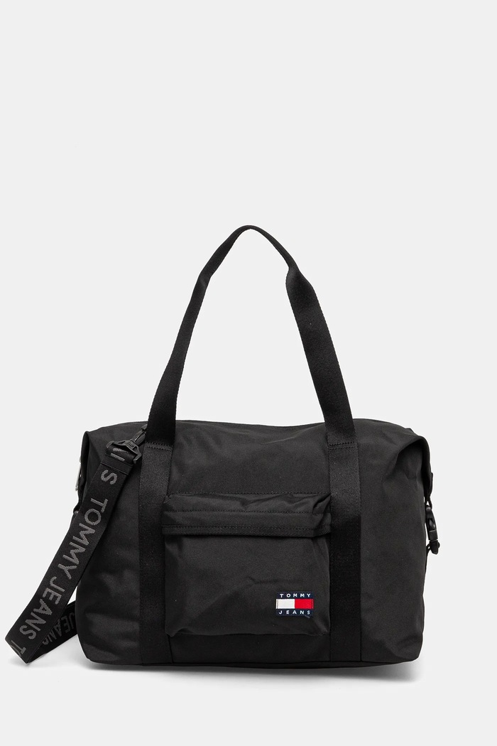 Τσάντα Tommy Jeans υφασμάτινο μαύρο AM0AM12915