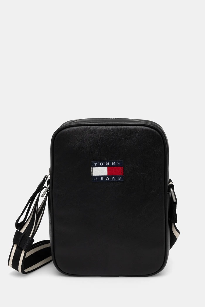 Torba Tommy Jeans natpis crna AM0AM12898