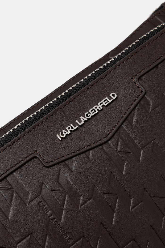 Kožená taška Karl Lagerfeld A1M30004 hnedá
