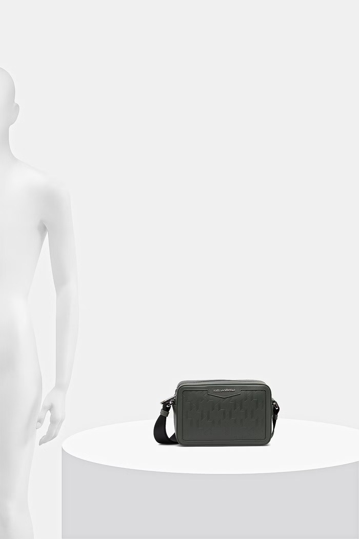 Karl Lagerfeld saszetka męska skórzana K/LOOM A1M30067 zielony
