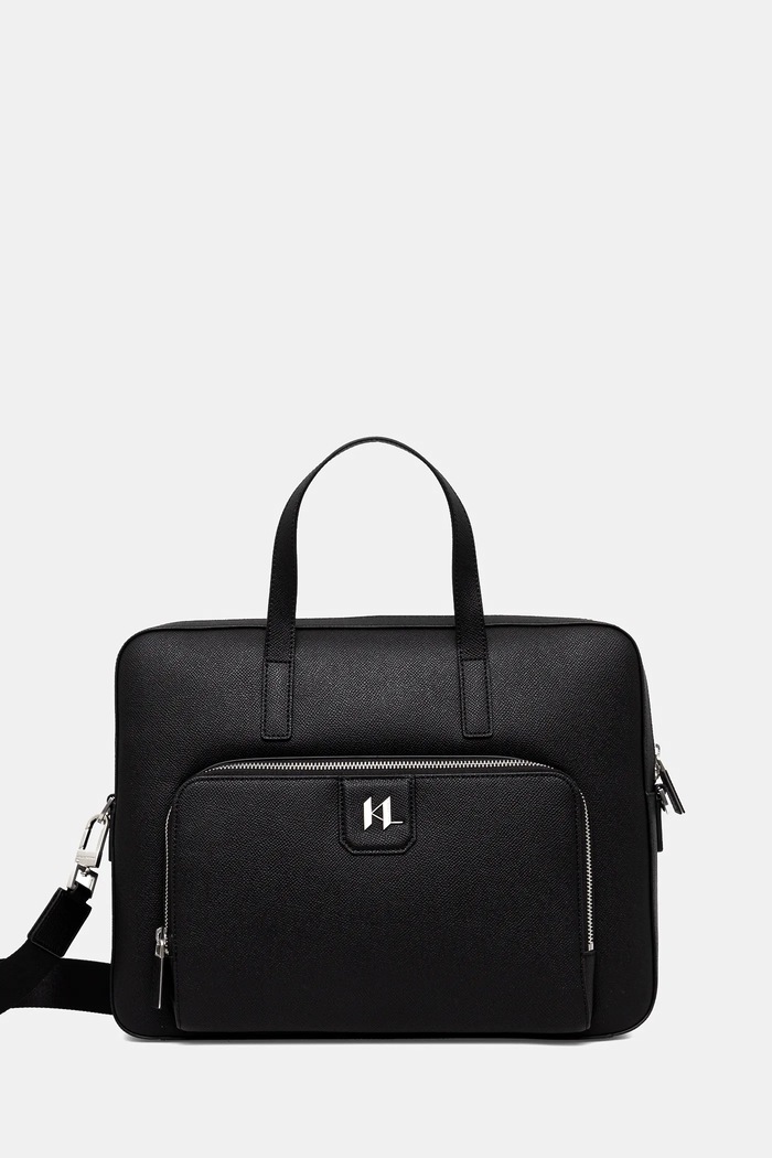 Кожена чанта Karl Lagerfeld K/MONOGRAM гладка кожа черен A1M30098