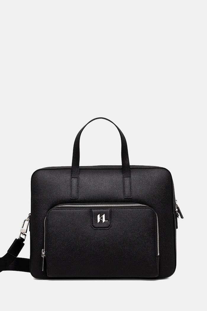 Кожена чанта Karl Lagerfeld K/MONOGRAM гладка кожа черен A1M30098