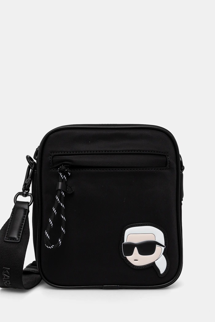 Torba Karl Lagerfeld K/IKON imitacija zrnate kože crna A1M30402