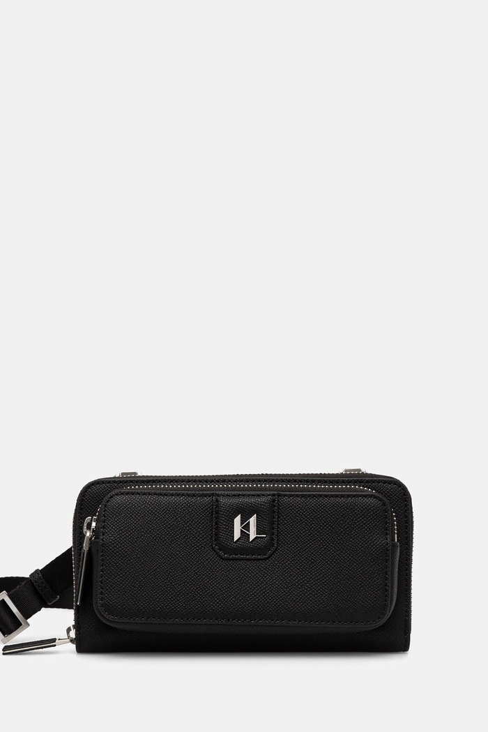 Kožená kabelka Karl Lagerfeld K/MONOGRAM usňová koža čierna A1M32100