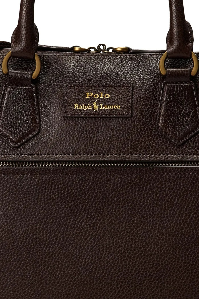 Torba skórzana Polo Ralph Lauren brązowy 405962458