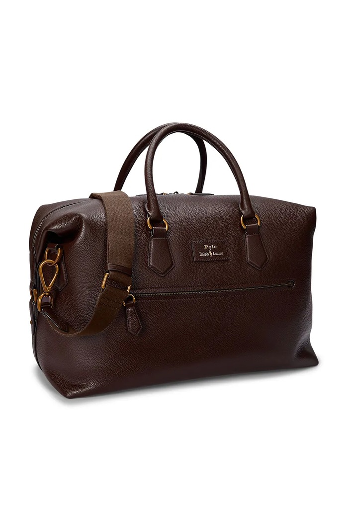 Δερμάτινη τσάντα Polo Ralph Lauren 36,8 x 29,2 x 18,4 cm 405962459 καφέ SS25