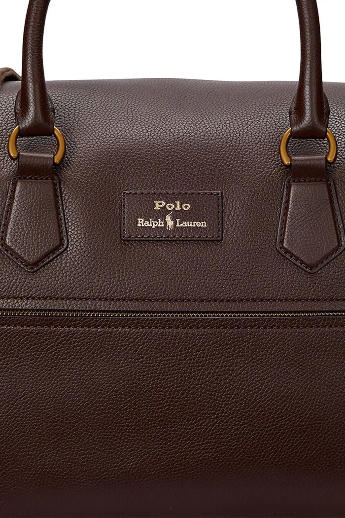 Δερμάτινη τσάντα Polo Ralph Lauren 36,8 x 29,2 x 18,4 cm 405962459 καφέ