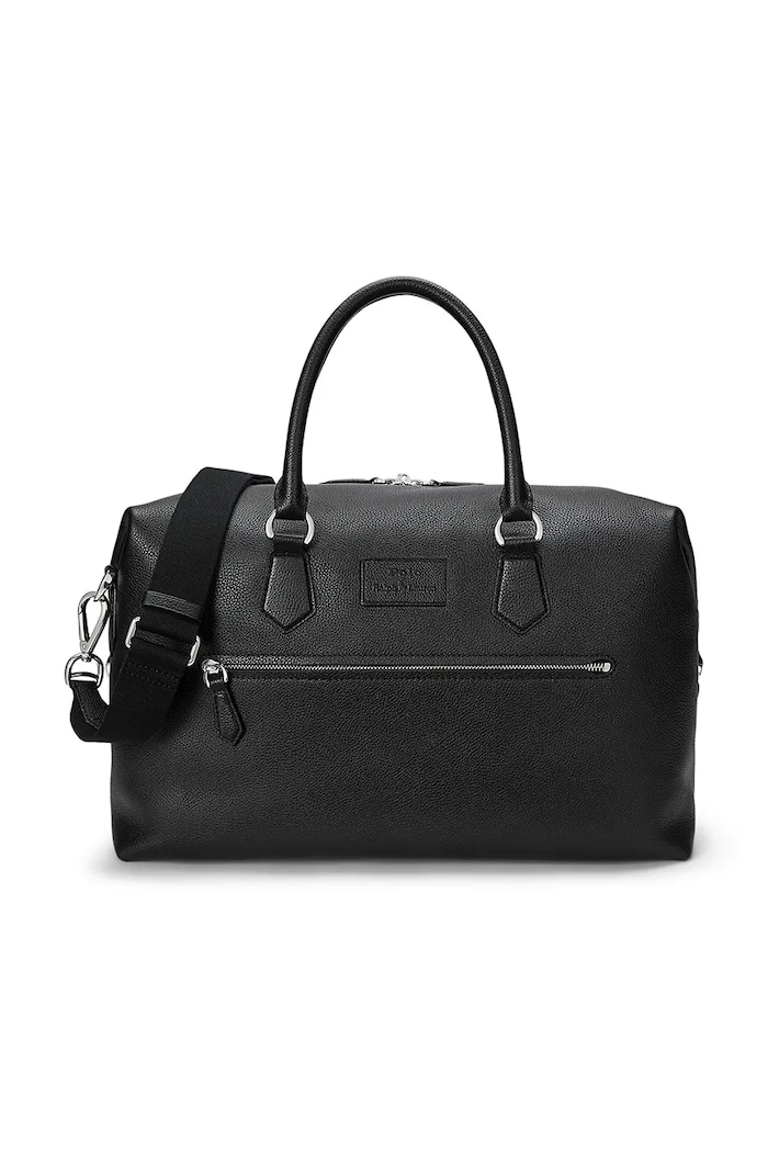 Polo Ralph Lauren borsa in pelle 36,8 x 29,2 x 18,4 cm pelle fiore nero 405962459