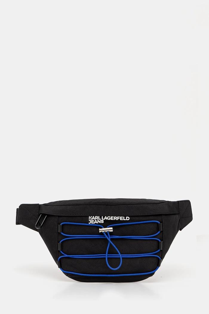 Torba oko struka Karl Lagerfeld Jeans natpis crna A2M30115