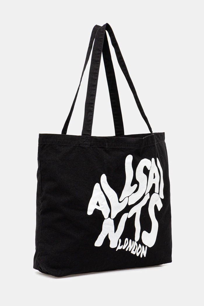 Бавовняна сумка AllSaints ORLANDO37 x 36 x 11 cm M285XB чорний SS25