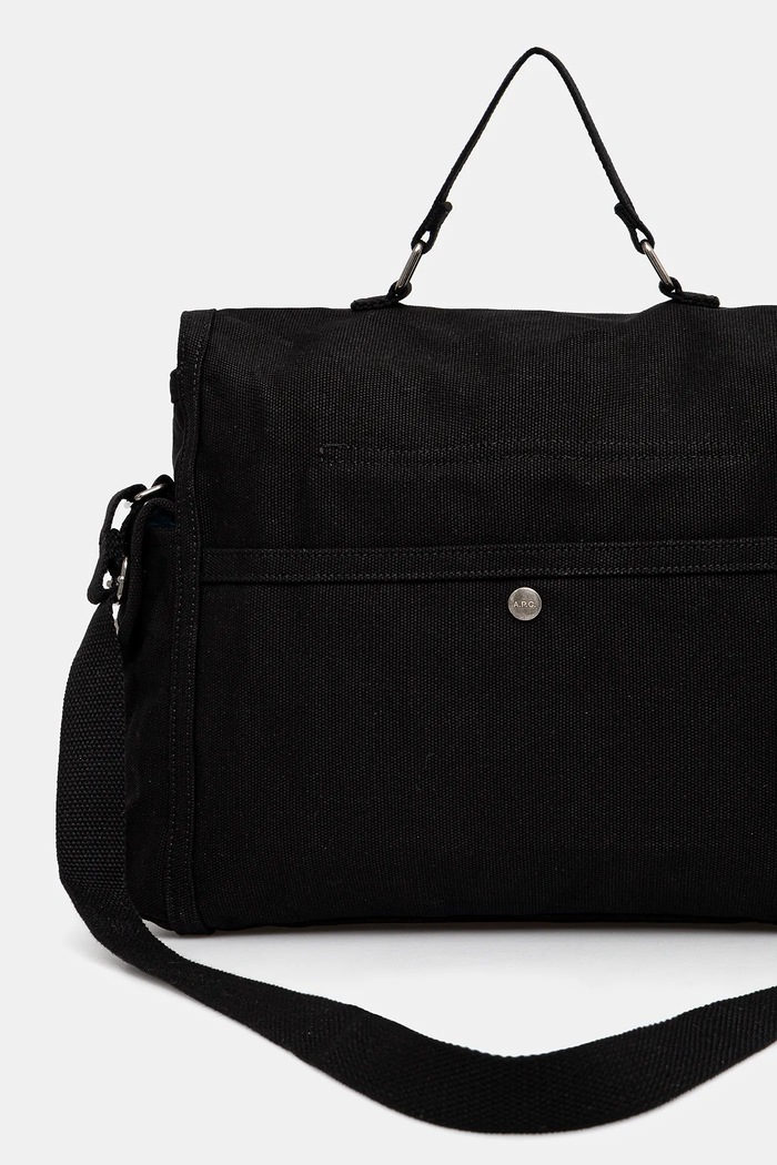 Accesorii A.P.C. geantă de bumbac Besace Recuperation CODBM.H61930 negru