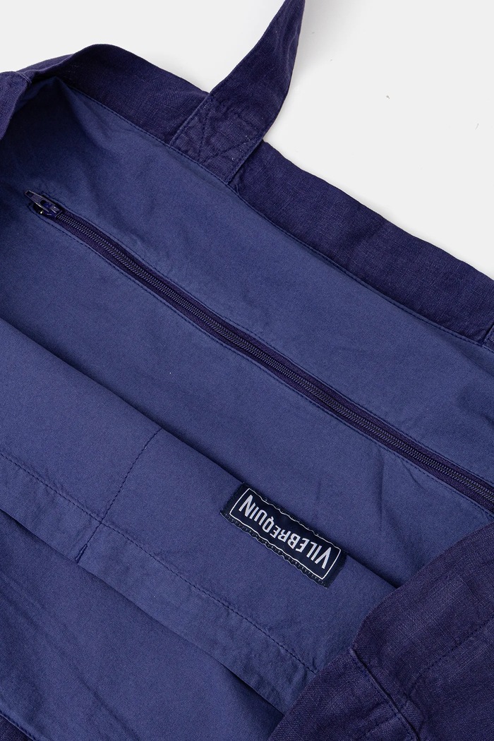 Vilebrequin borsa di lino BABEL BBLU3104 blu navy