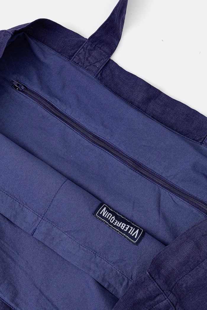 Vilebrequin borsa di lino BABEL BBLU3104 blu navy