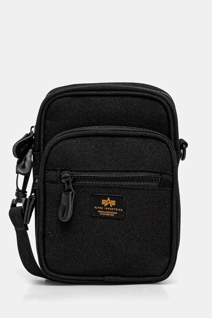 Malá taška Alpha Industries Label Messenger Bag S jednofarebný čierna 156941