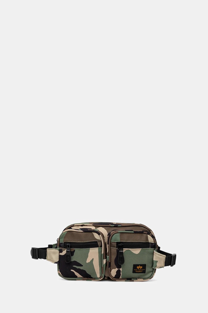Сумка Alpha Industries Label Waist Bag гладкий зелёный 156943