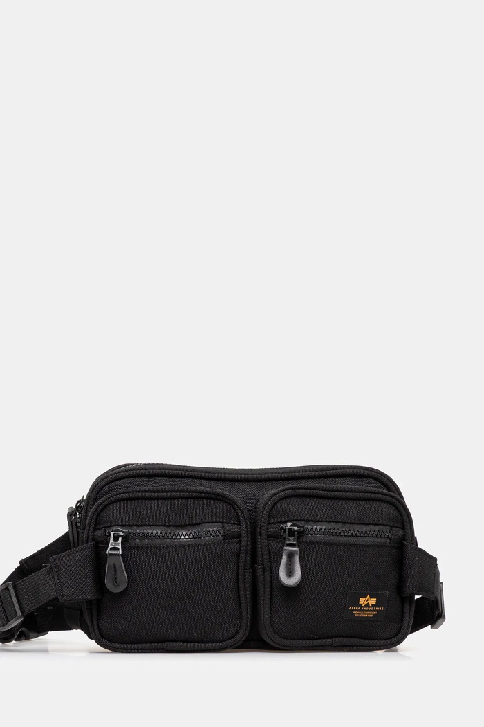 Сумка Alpha Industries Label Waist Bag гладкий чёрный 156943