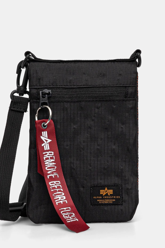 Alpha Industries saszetka Travel Sling Bag nie mieści A4 czarny 156950