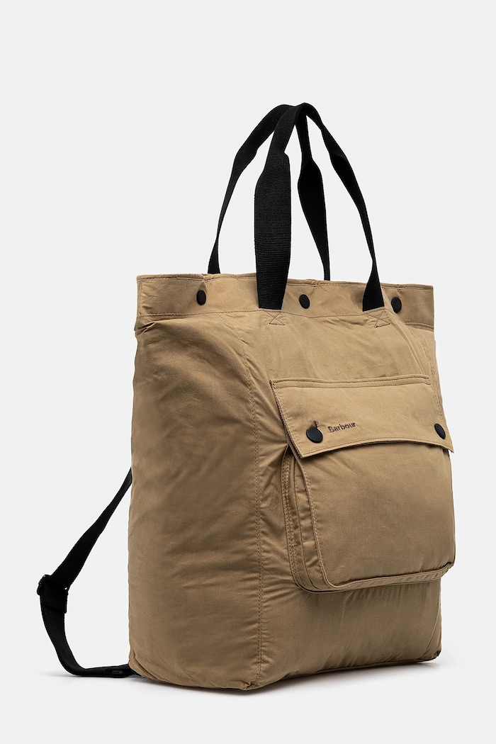 Barbour Rucsac din bumbac Barbour Transport 3 Way Tote/Backpack Bag UBA0740 verde SS25