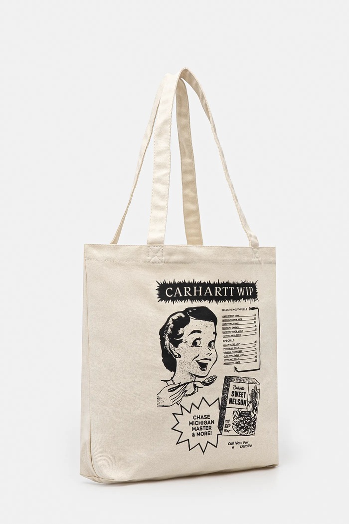 Βαμβακερή τσάντα Carhartt WIP Canvas Graphic Tote 32 x 36 x 14 cm I033975.2VXXX μπεζ SS25