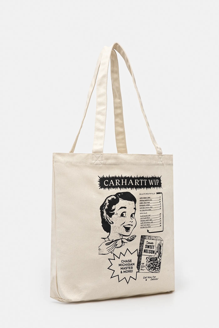Βαμβακερή τσάντα Carhartt WIP Canvas Graphic Tote 32 x 36 x 14 cm I033975.2VXXX μπεζ SS25