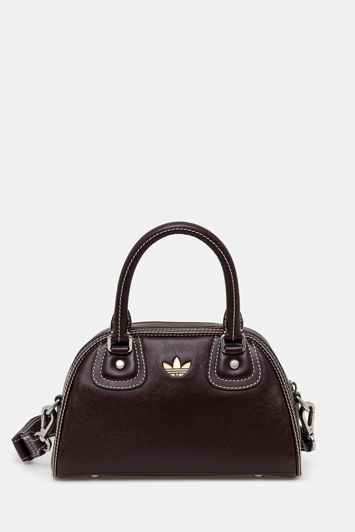 Кожаная сумка adidas Originals x Wales Bonner Bwl Bag замш фиолетовой JD1167