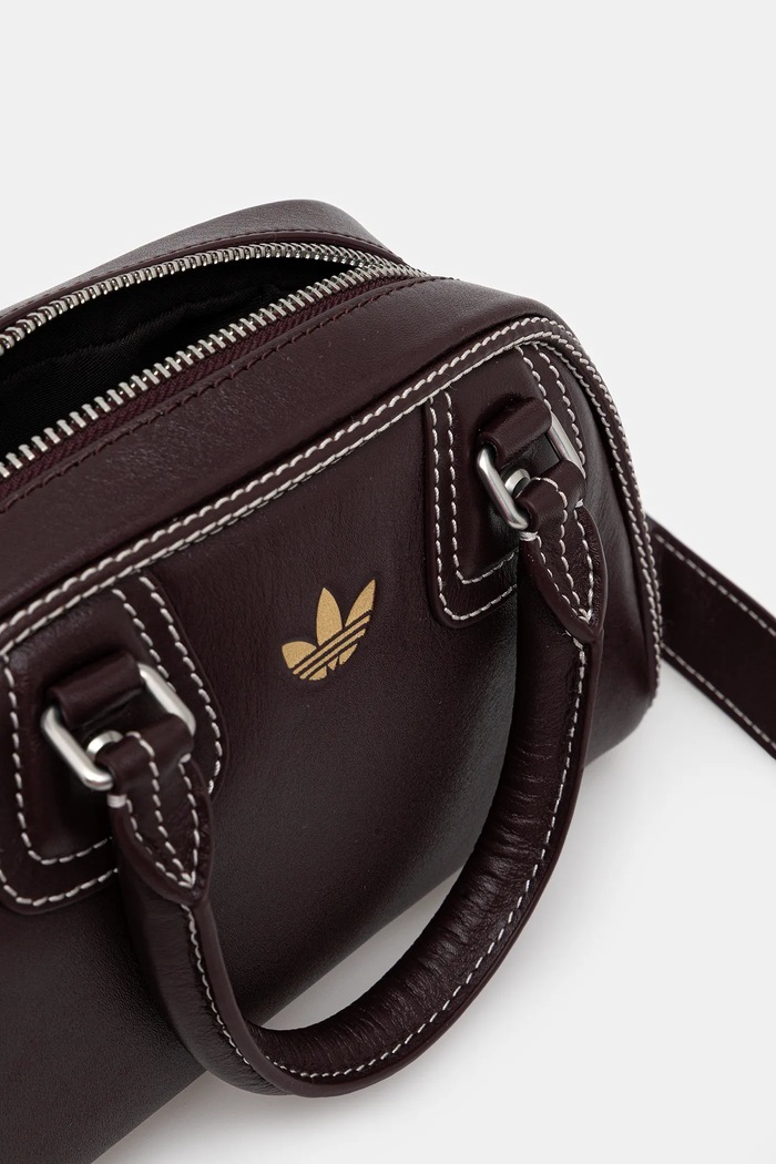 Кожаная сумка adidas Originals x Wales Bonner Bwl Bag JD1167 фиолетовой