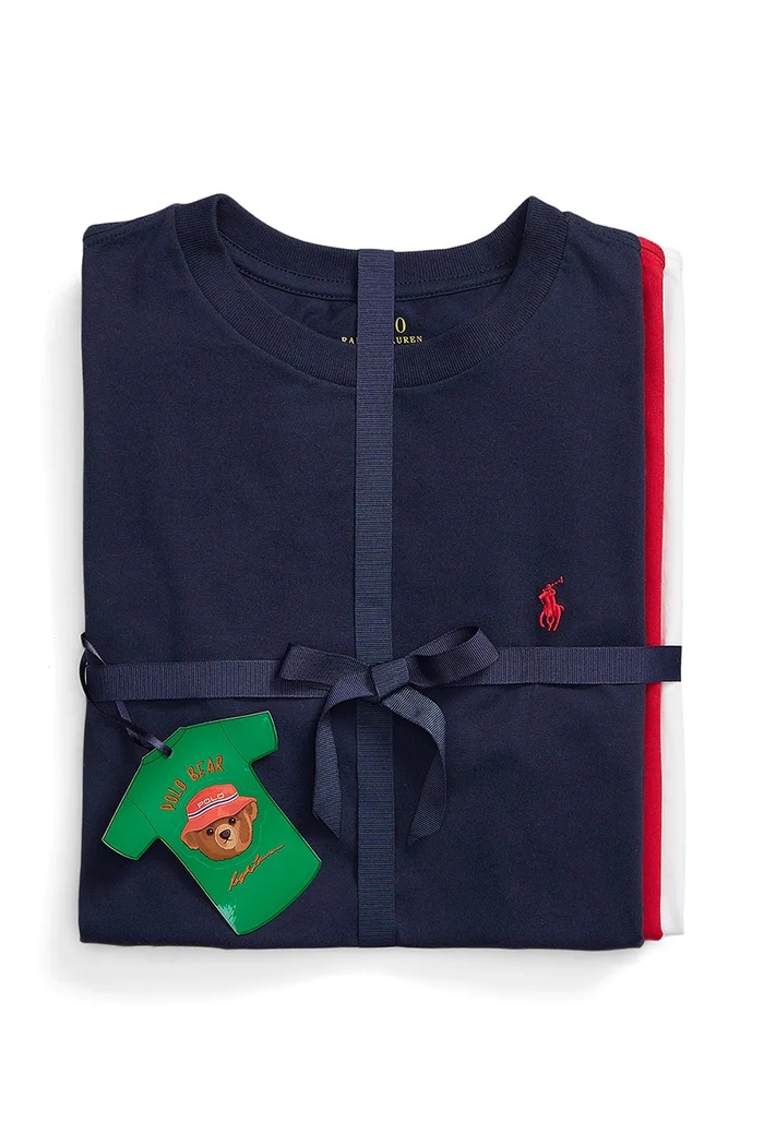 CHLAPEC Dětské bavlněné tričko Polo Ralph Lauren 3-pack 323884456001 červená