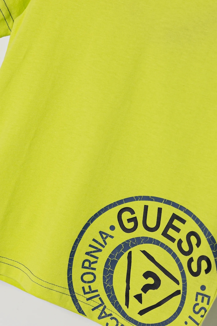 Chłopiec Guess t-shirt bawełniany dziecięcy N5RI15.K8HM4.PPYA zielony