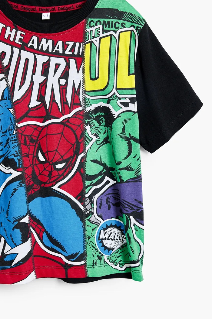 Detské bavlnené tričko Desigual x Marvel červená 25SBTK06