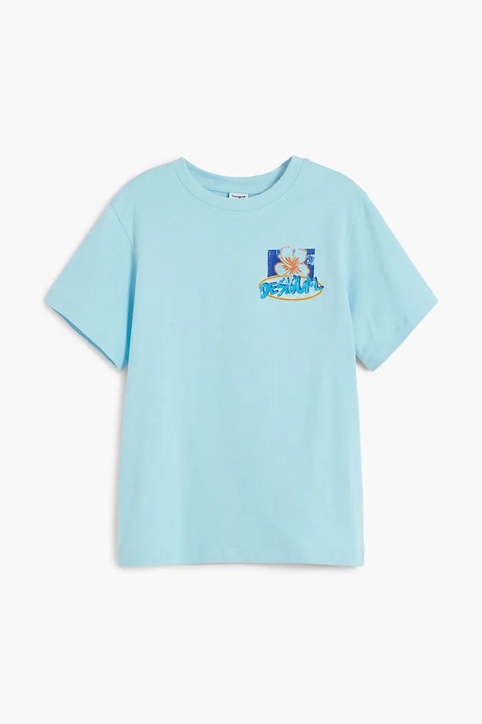 Desigual tricou de bumbac pentru copii print albastru 25SBTK12