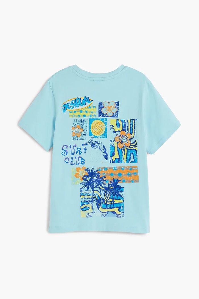 Desigual tricou de bumbac pentru copii 25SBTK12 albastru SS25