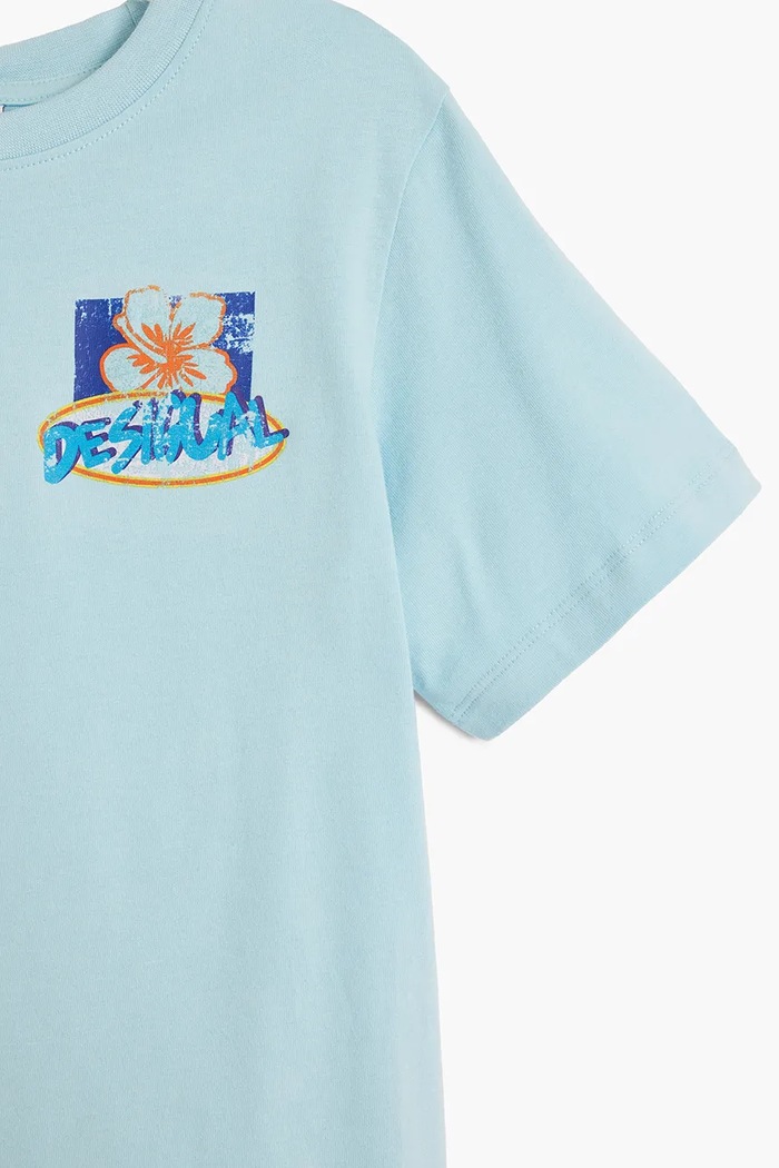 Băieți Desigual tricou de bumbac pentru copii 25SBTK12 albastru