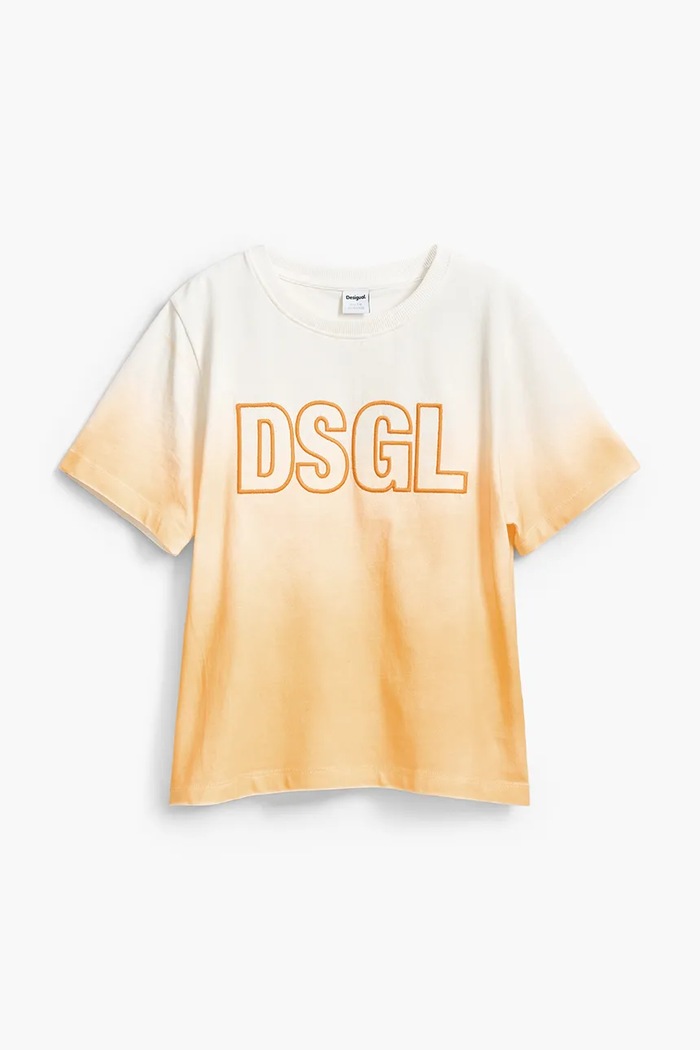 Detské bavlnené tričko Desigual 25SBTK13 oranžová SS25