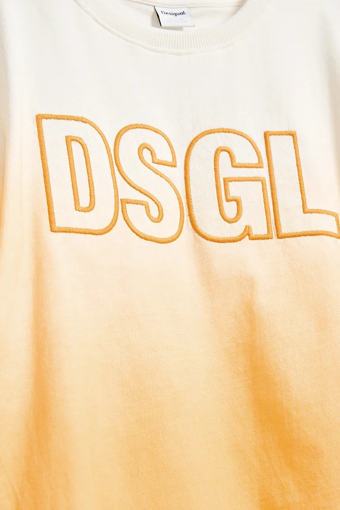 Detské bavlnené tričko Desigual oranžová 25SBTK13