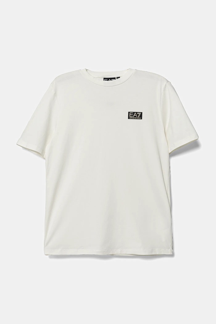 EA7 Emporio Armani t-shirt dziecięcy z elastanem beżowy 7B000093.AF10373