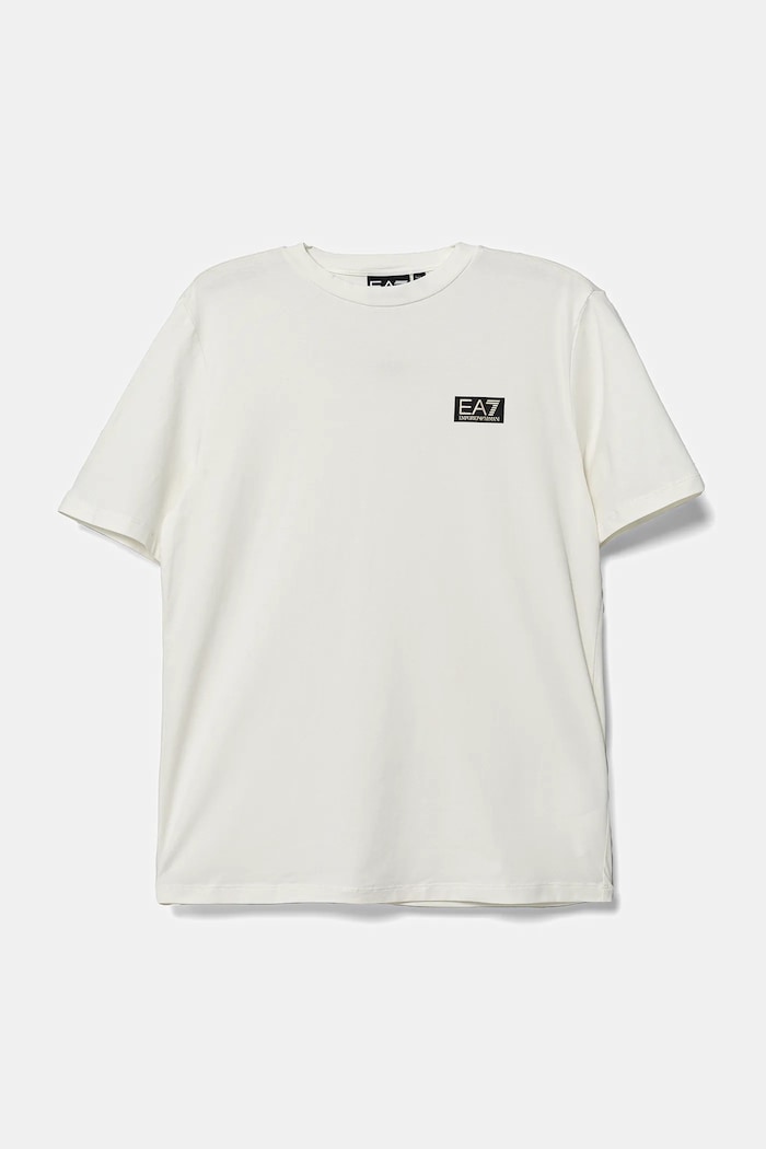EA7 Emporio Armani t-shirt dziecięcy z elastanem beżowy 7B000093.AF10373