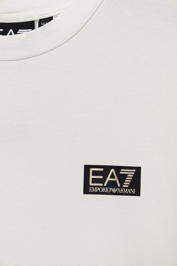 Chłopiec EA7 Emporio Armani t-shirt dziecięcy 7B000093.AF10373 beżowy
