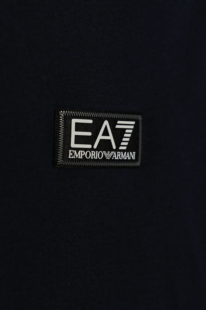 Chłopiec EA7 Emporio Armani t-shirt bawełniany dziecięcy 7B000054.AF10378 granatowy