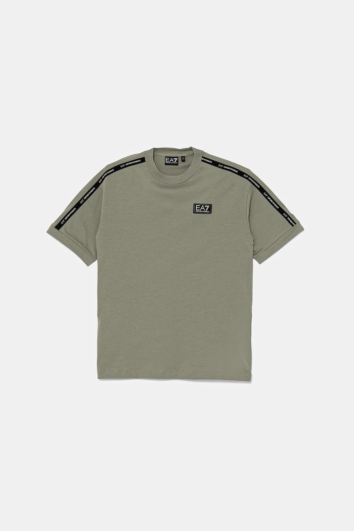 Dětské bavlněné tričko EA7 Emporio Armani kulatý zelená 7B000054.AF10378