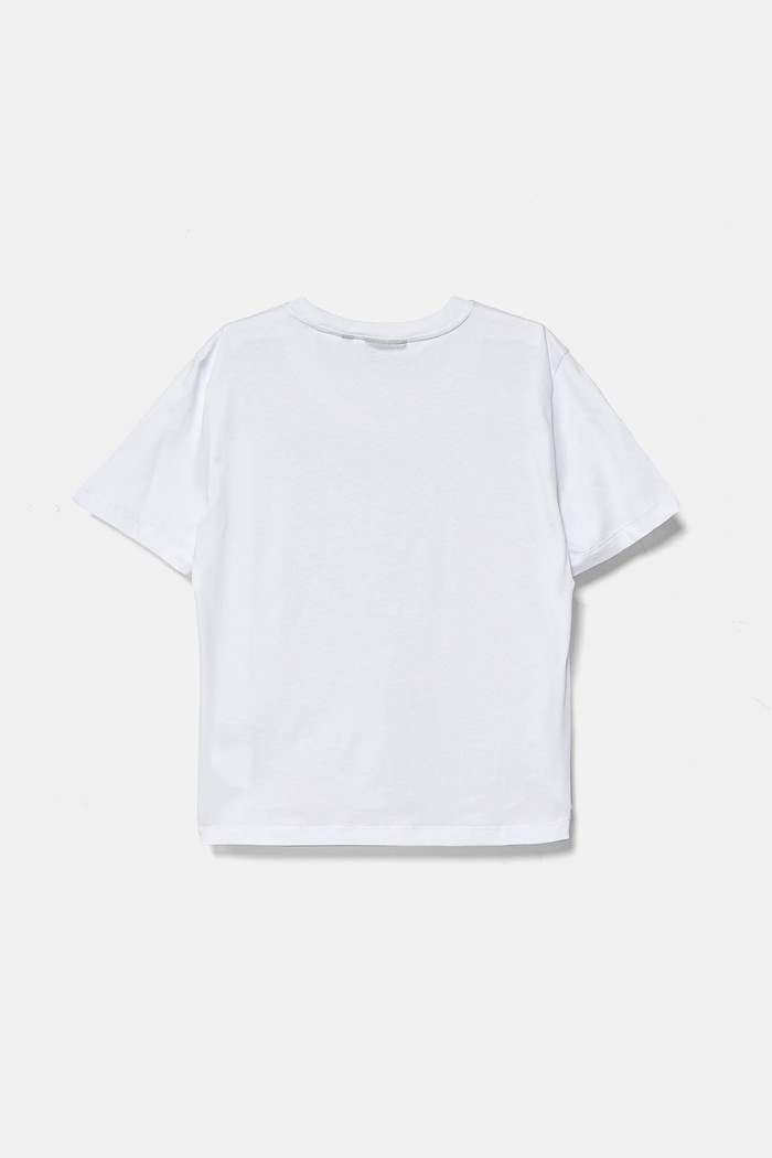 Dětské bavlněné tričko EA7 Emporio Armani 7B000020.AF10378 bílá SS26