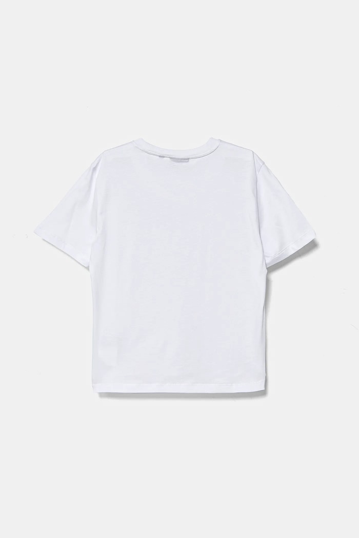 Dětské bavlněné tričko EA7 Emporio Armani 7B000020.AF10378 bílá SS26