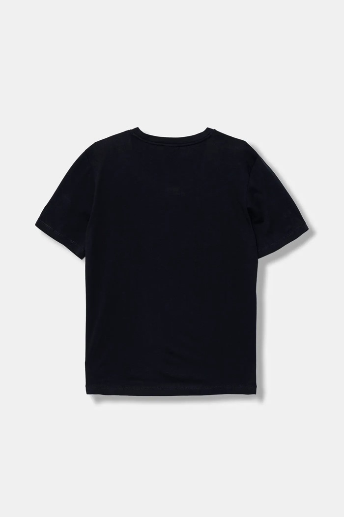 Dětské bavlněné tričko EA7 Emporio Armani 7B000020.AF10378 námořnická modř SS26