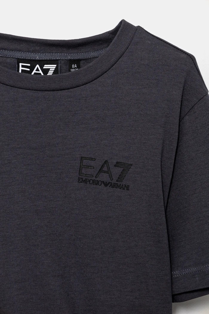 Chłopiec EA7 Emporio Armani t-shirt bawełniany dziecięcy 7B000020.AF10378 szary