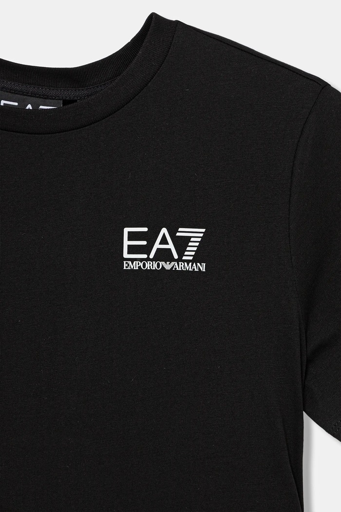 Момче Детска памучна тениска EA7 Emporio Armani 7B000020.AF10378 черен